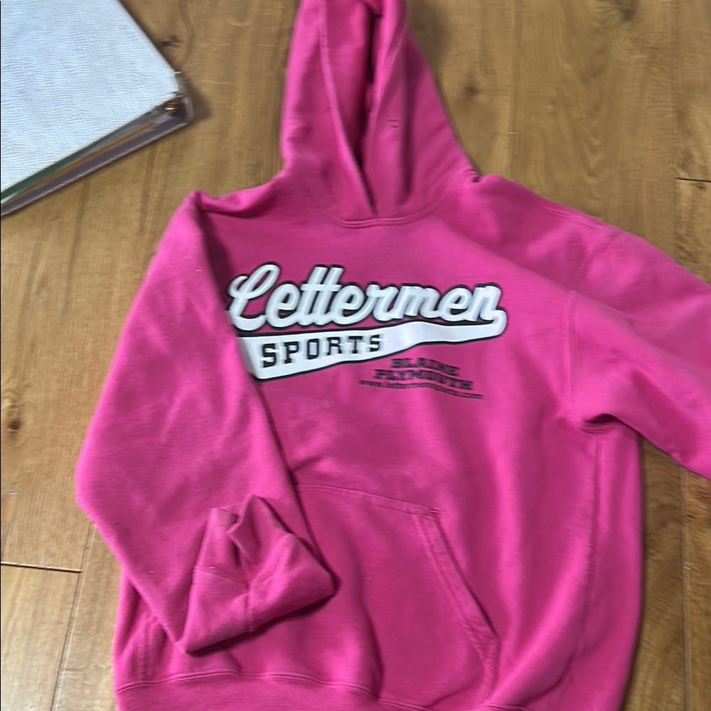 Pink Lettermen Sports Hoodie